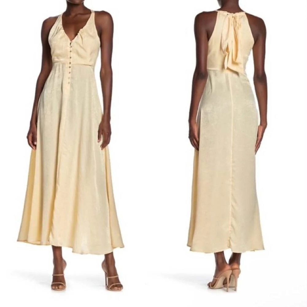 NWT Free People Olivia Satin Halter Maxi Dress